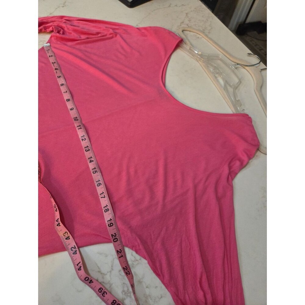 Vince Top Medium Rose Pink Dolman Sleeve Lightweight Knit Tiny Flaw Scoop Neck - Picture 7 of 11